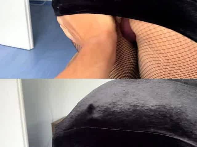 Fucked my wife in a velvet short dress and cum on her face