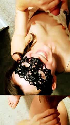 Big tit brunette sucks a big cock blowjob POV