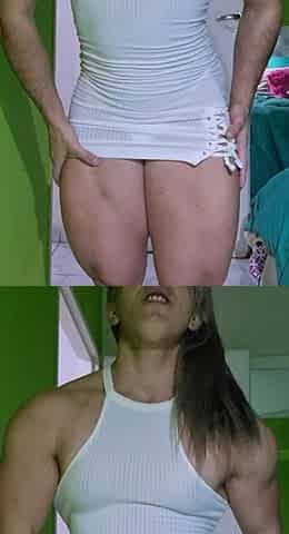 Amateur striptease and Solo masturbation