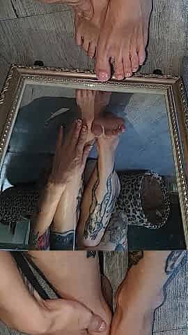 Delicate Lovely Feet in the Mirror