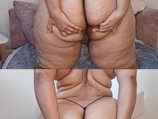 BBW Spreading Her Huge Ass Cheeks Wearing Tiny G-string