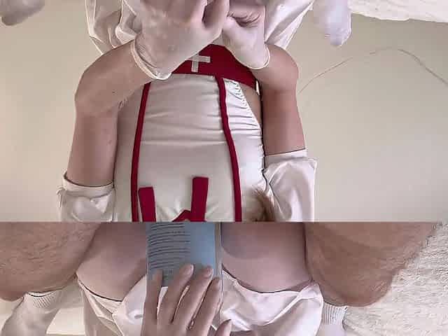 Deep therapy from playful nurse in gloves! For good health only need mouth and ass