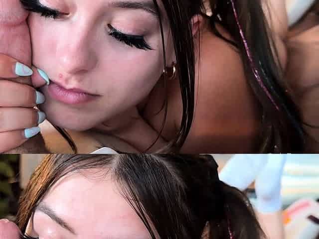 Amateur teen party babes give blowjob and lick pussy