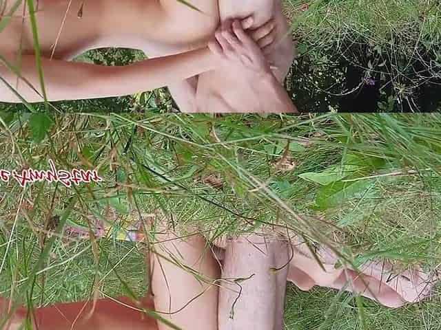 Good weather takes us out into nature to make love in the park, risky sex