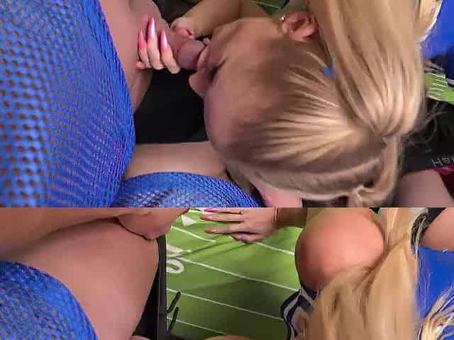 Cheerleader Gangbanged By Two Football Teams
