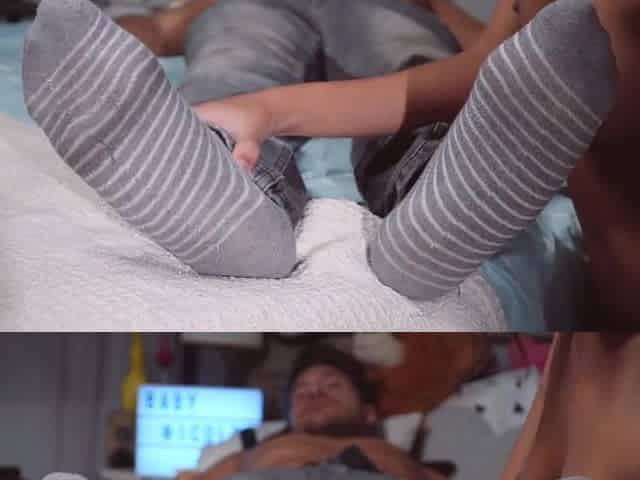 OBEDIENT BABY NICOLS LICK MY FEET & BANG ME, CUM ON FEET