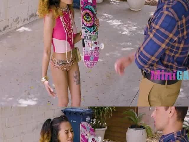 Petite Skater Angel Bribes Step Daddy With Her Constricted Vagina