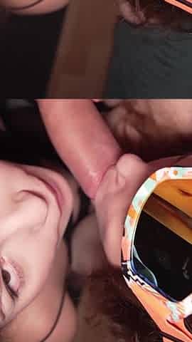 Two Beauties with Big Butts and Perfect Bodies Are Blowing a Big Dick.