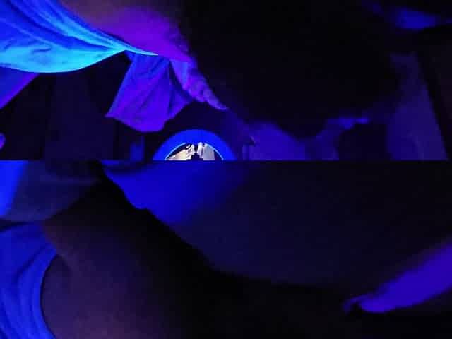 Naked Sucking Cock Under Black Light Got Mouthful