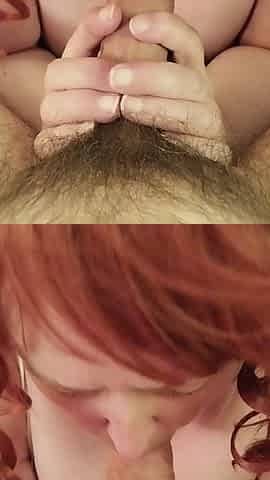 Mature Redhead Enjoys Licking Cock