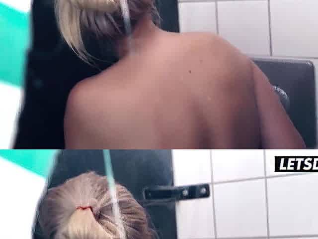 Beauty Wicky Rides 2 Ramrods In Shower - LETSDOEIT