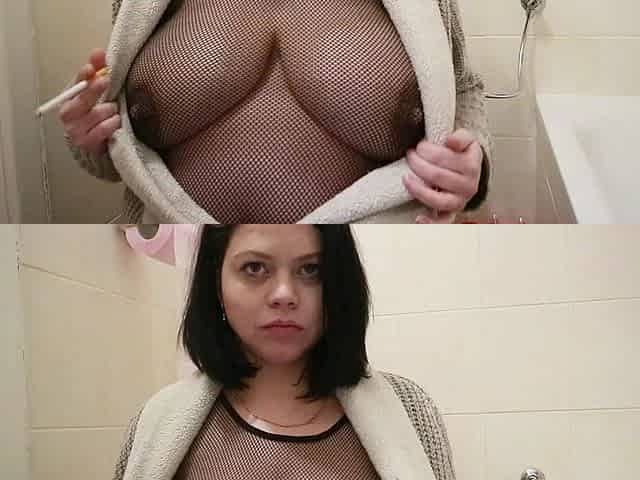 Pregnant MILF Smoking Cigarette