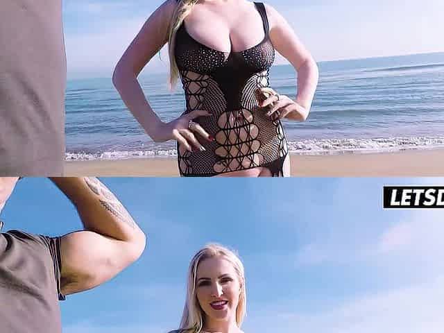 This chab Screwed Her Doggy on the Beach Whilst Her Ally Filmed Each Jerk off