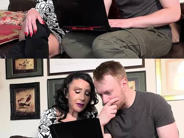Busty Mature MILF Seduces Shy Horny Man On Couch