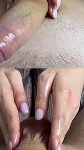 Beautiful Girl in Black Pantyhose Gives Nylon Footjob and Handjob