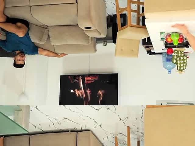 Fuck in the kitchen with a milf and a muscle stud - hottest