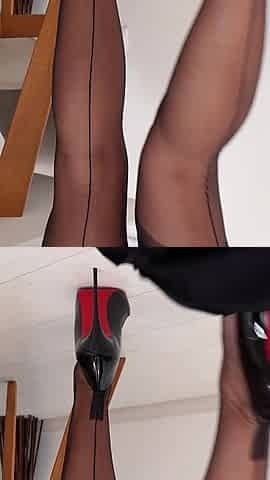 Blonde Secretary Angelika Grays Ff Stockings and Louboutin Solo