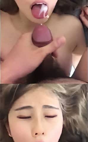 Cute Asian college girl wants to swallow sperm