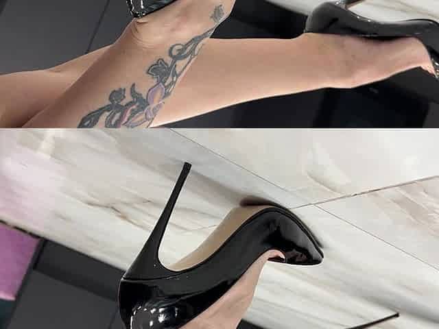New Classic Black Stiletto High Heels, 12 Cm Heels, Dangling Too