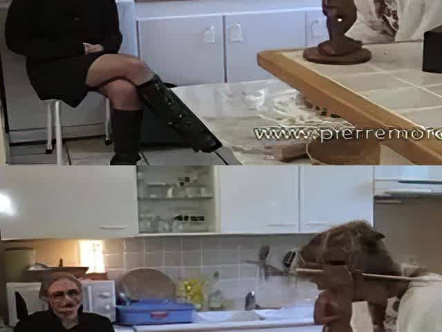 2 french lesbian babes doing it in the kitchen