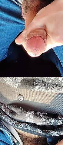 Wanking my large shlong whilst the taxi driver takes me home