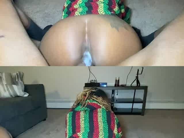 Ebony Bubble Butt Backshots POV (cumshot)