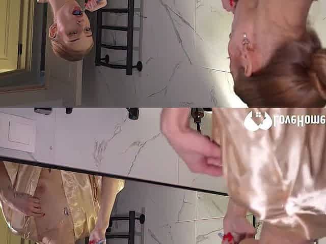 Slender chick loves to ride my dick in the shower