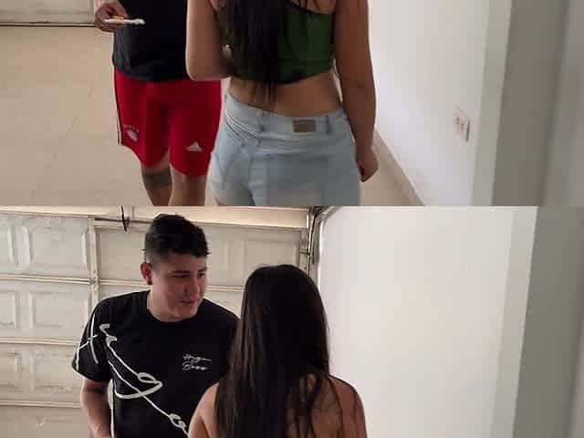 Horny Neighbor Pays with Her Big Ass to a Beginner Bricklayer and Makes Him Run Rich Inside