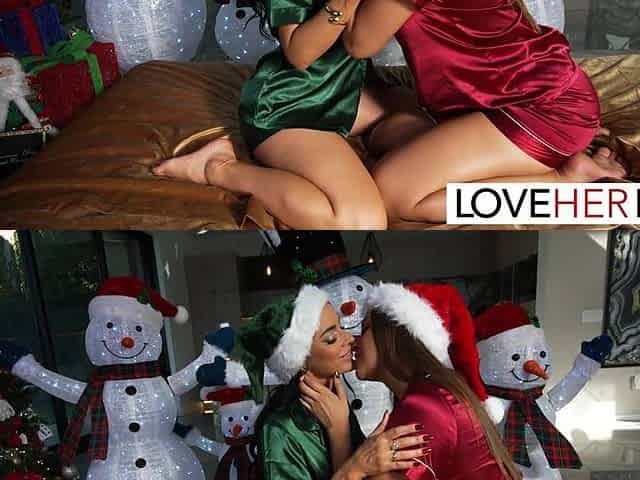 Kinky Santa Cuties Venus Valencia And Gizelle Blanco Lick Every Other