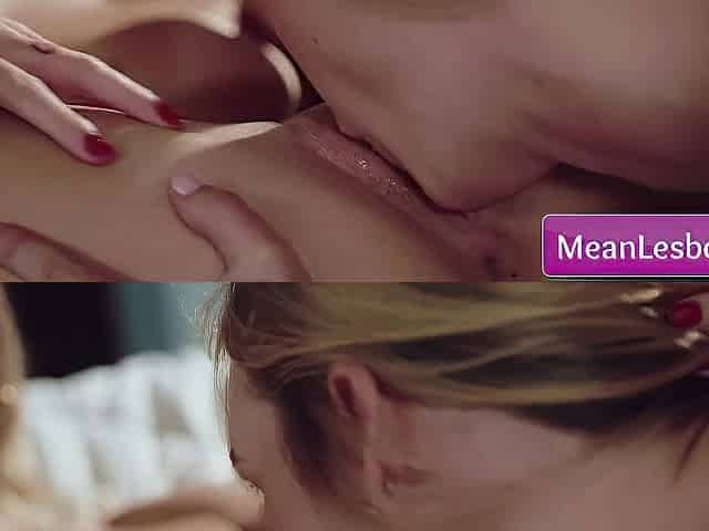Mean lesbian babes Lilly Bell & Emma Rose in action