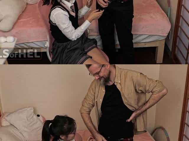 Messy, Dirty Asian Student - Huge Cumshot All Over Her College Uniform