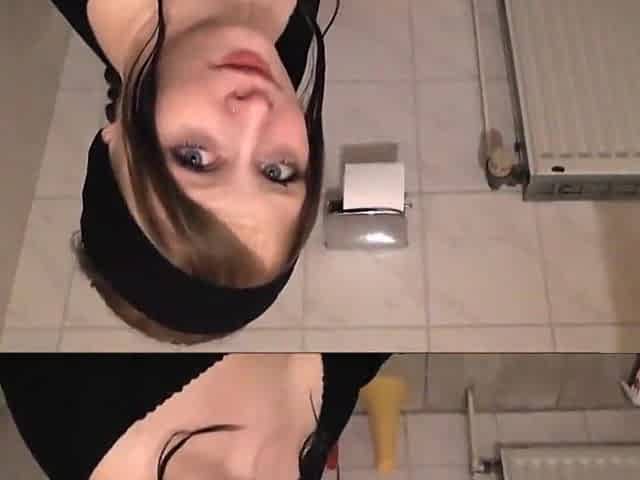 Chubby, clothed German girl gets pissed on and blows