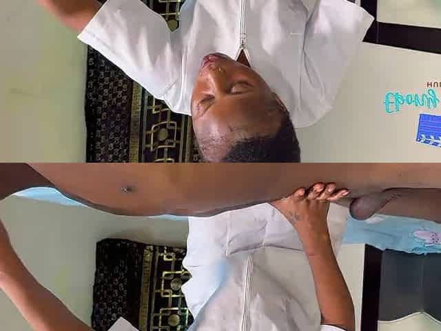 INTIMATE MASSAGE WITH BLACK NURSE ENDS UP WITH GLAD ENDING
