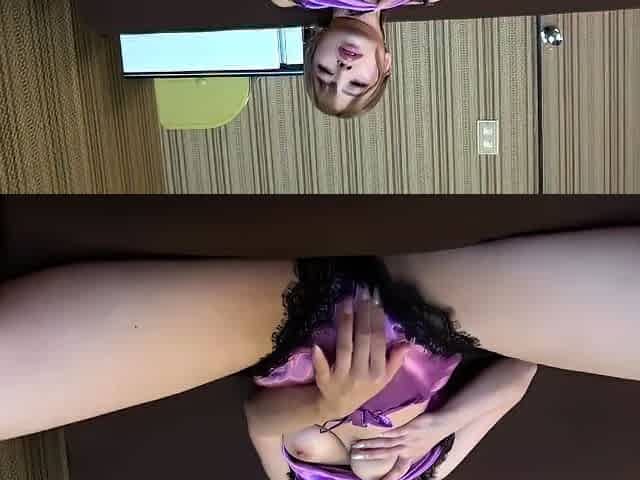 Hot teen with big boobs toying her pussy