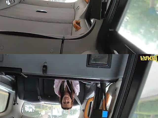 Fake Taxi - Youthful Air Stewardess becomes a member of the 9 Inch Taxi Club