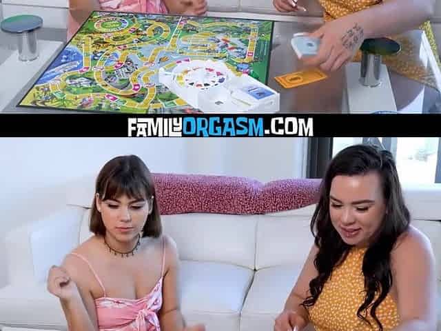 Old Guy Takes Advantage of His Experience Playing Desk Games with her Kinky Stepdaughters