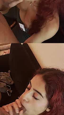 Tiny Latin babe POV Fellatio with cum on face