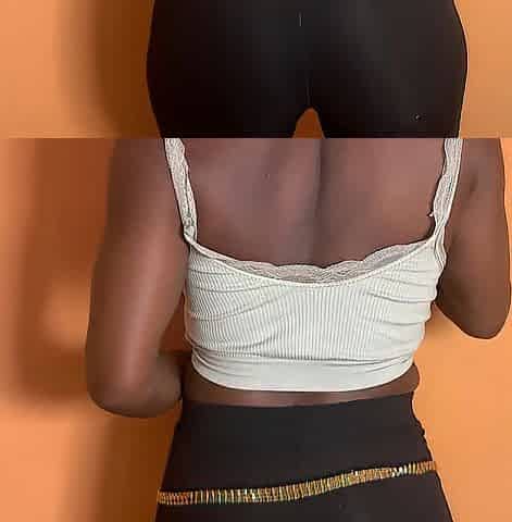 Hawt Afro Black with Chocolate Skin Standing Doggy position