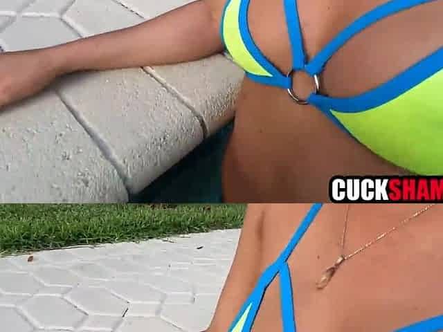 Cuckold Asks Ebony Man To Screw His Wife by the Swimming Pool
