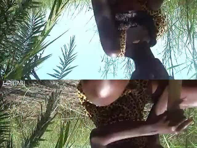 Indigeneous babes treated this guy as a sex object in water the midst of the jungle