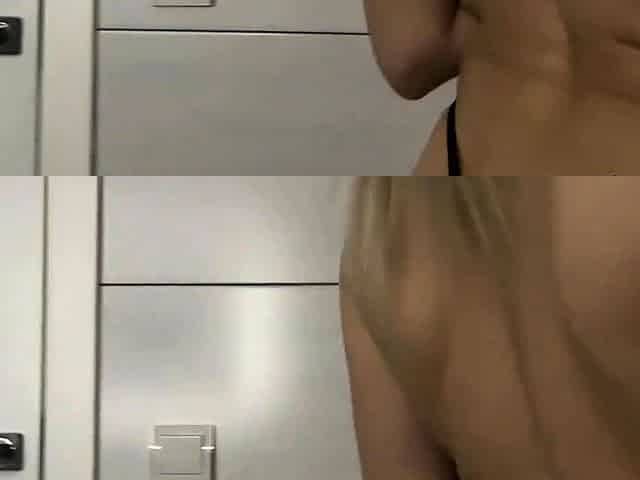 Blonde babe fists herself in the bathroom with a sex toy