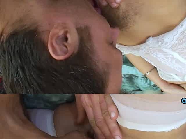 No matter how thick her bushy bush is this guy will layer it with a spunk flow