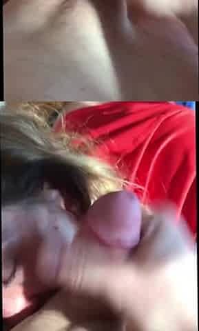 Teaser - Penelope sucks schlong, licks balls, cum in throat, then licks clean