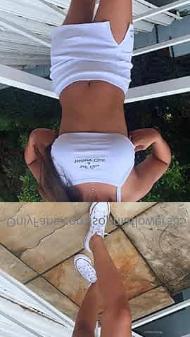 Busty curly brunette with big boobs fucks on couch