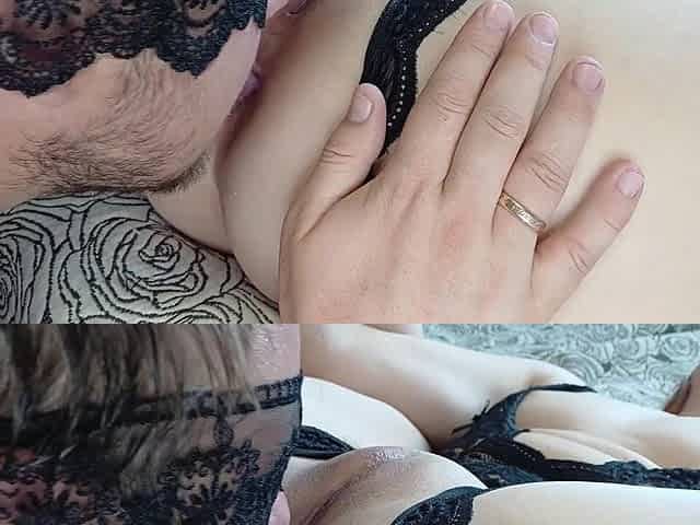 Wife gets fucked with tongue and dick in the ass