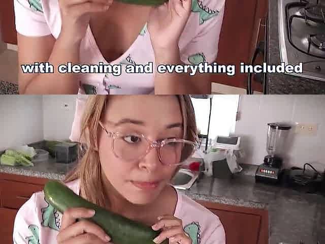 The Maid Bangs the Vegetables. That babe Cums in the Kitchen.