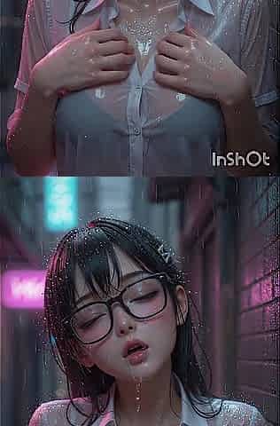 Cute Oriental cg hentai hotty waves u to her in the alley in the rain