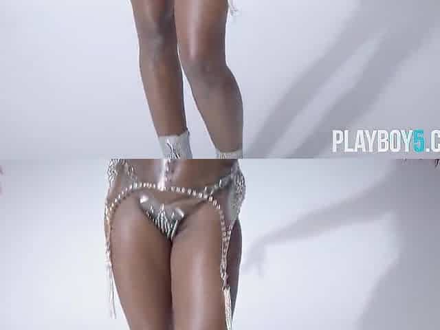 Large butt black blond glamour gal Ana Foxxx undressed for Playboy