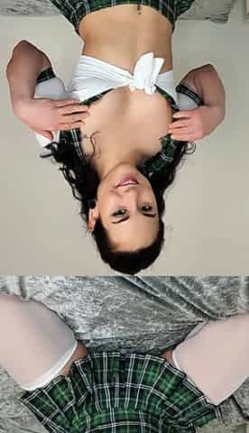 Hot Brunette In Stockings Masturbates Hard
