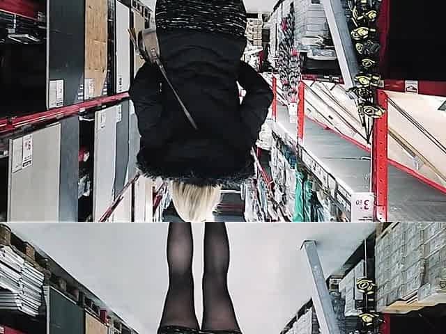 large booty mother I'd like to fuck in miniskirt and hose in diy store